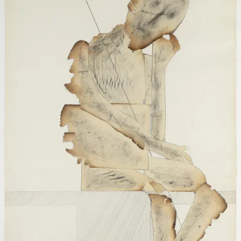 Věra Janoušková, Kámen je ..., 73x52cm, kombinované techniky na papíře, 1986